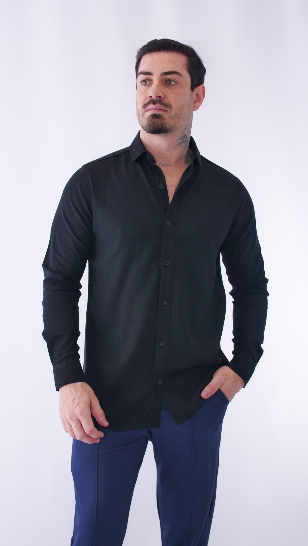 Camisa Linho com elastano