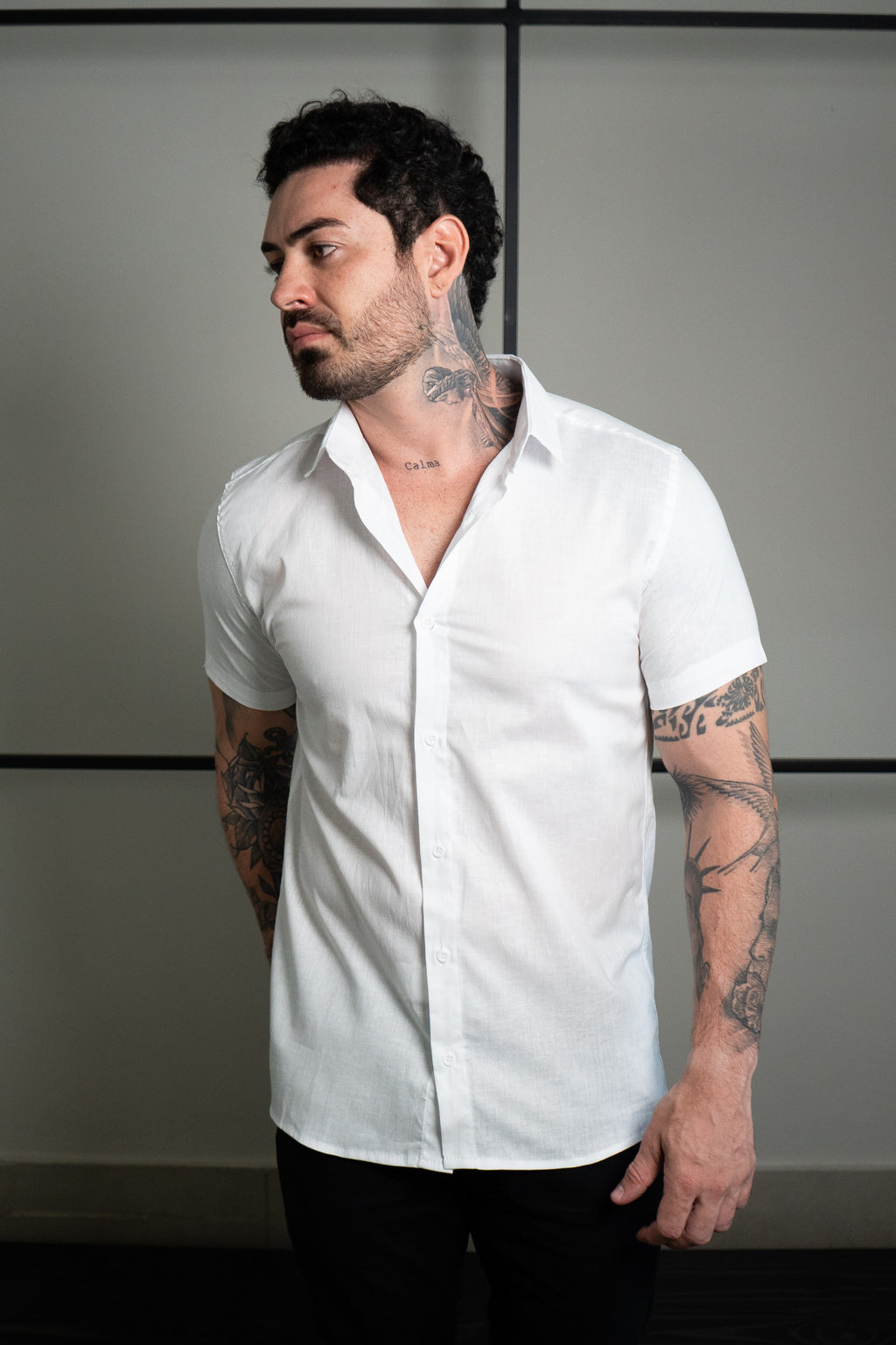 Camisa de Linho Mk M/C
