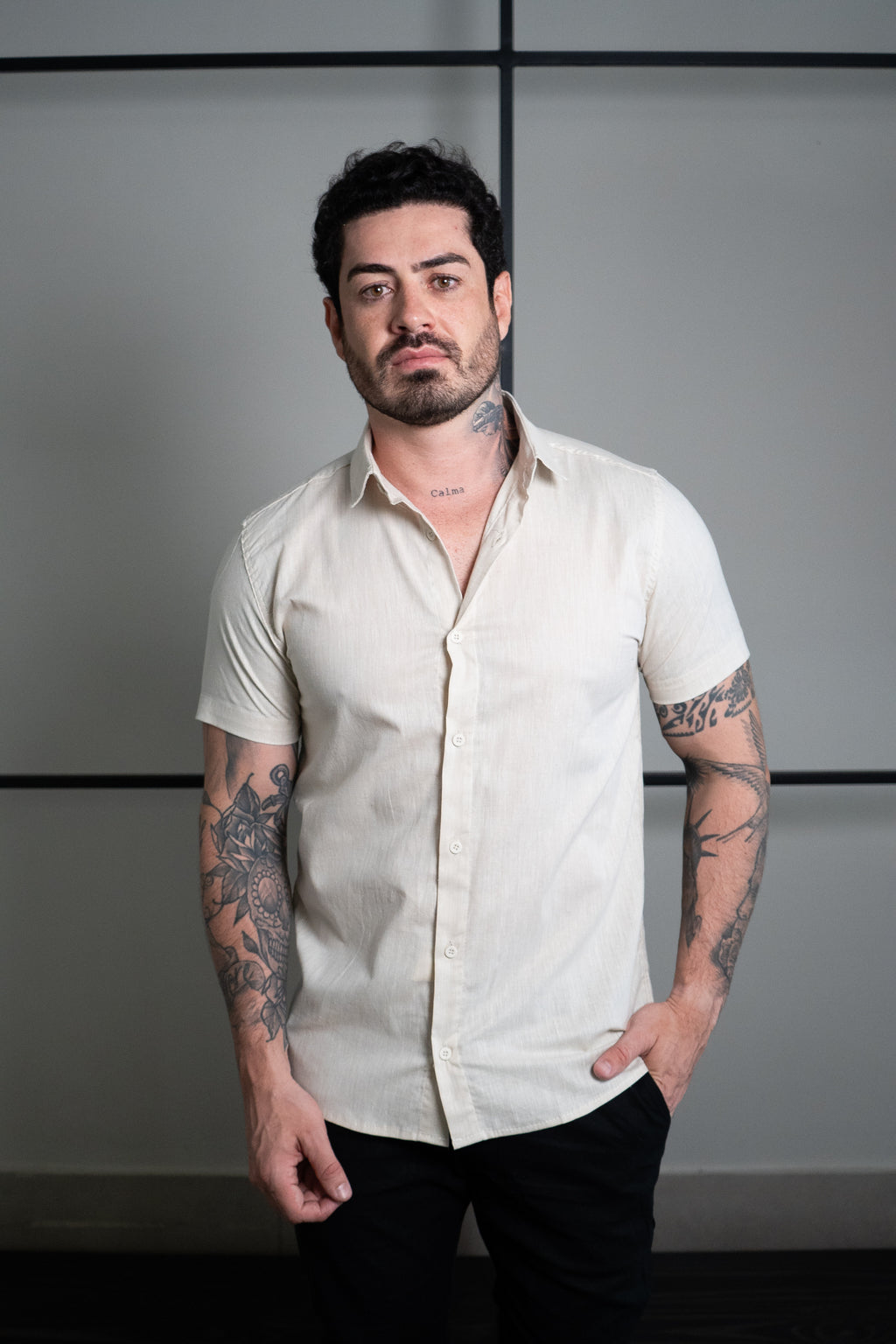 Camisa de Linho Mk M/C