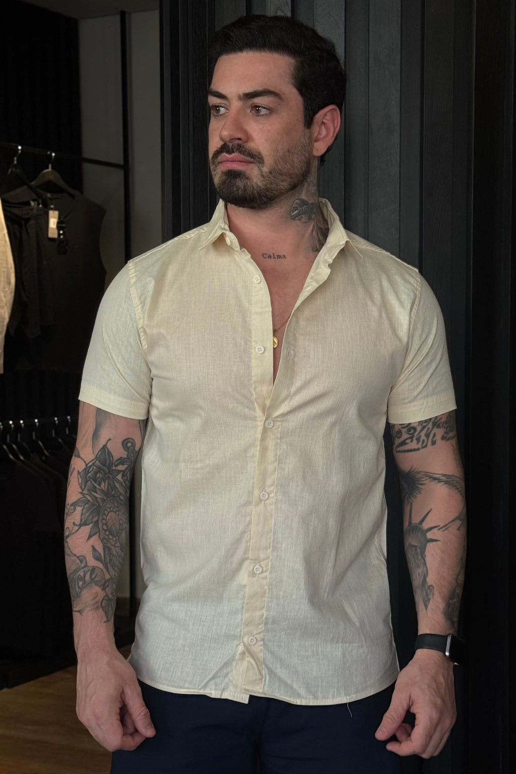 Camisa de Linho Mk M/C