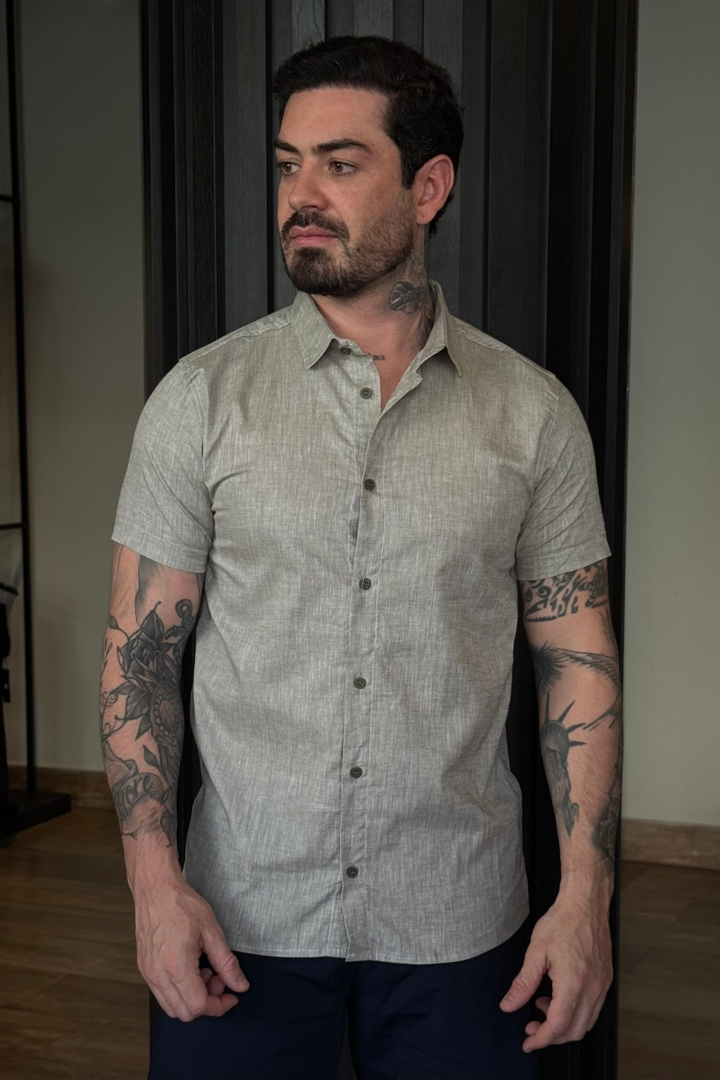 Camisa de Linho Mk M/C