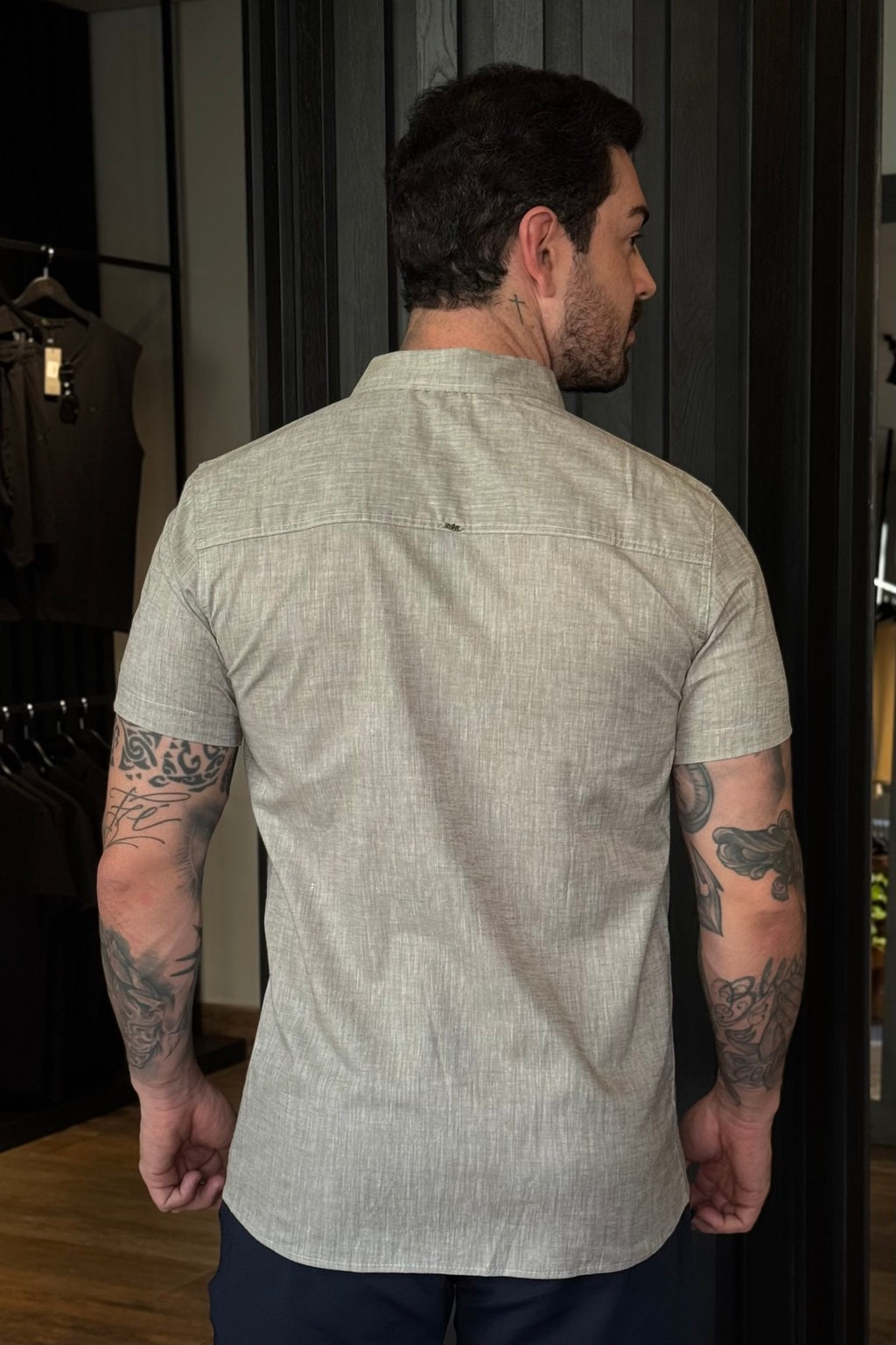 Camisa de Linho Mk M/C