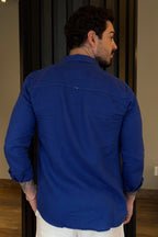 Camisa de Linho Resort Collor - Azul Royal