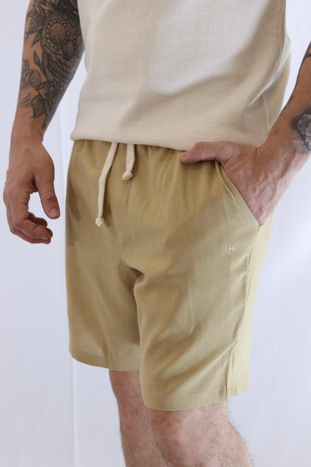 Short de Linho Mykonos - Bege